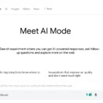 Giao diện Google Search với tab AI Mode và kết quả tìm kiếm đàm thoại