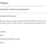 Giao diện Google Takeout khi xuất dữ liệu email Gmail