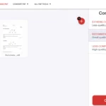 Giao diện iLovePDF hiển thị các mức độ nén file PDF khác nhau