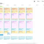 Giao diện lập lịch và quản lý công việc với các khối thời gian cố định