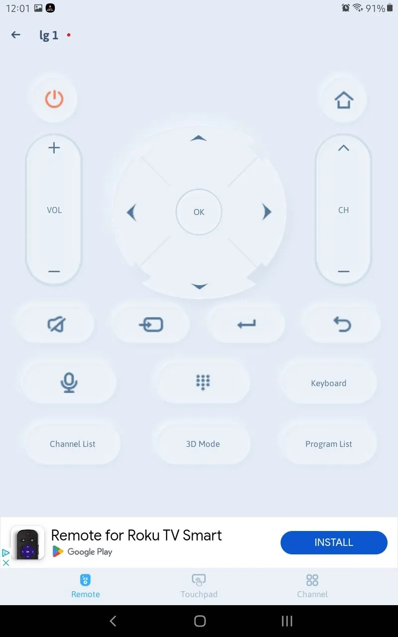 Giao diện người dùng tiêu chuẩn của ứng dụng điều khiển TV đa năng Vsray Technology