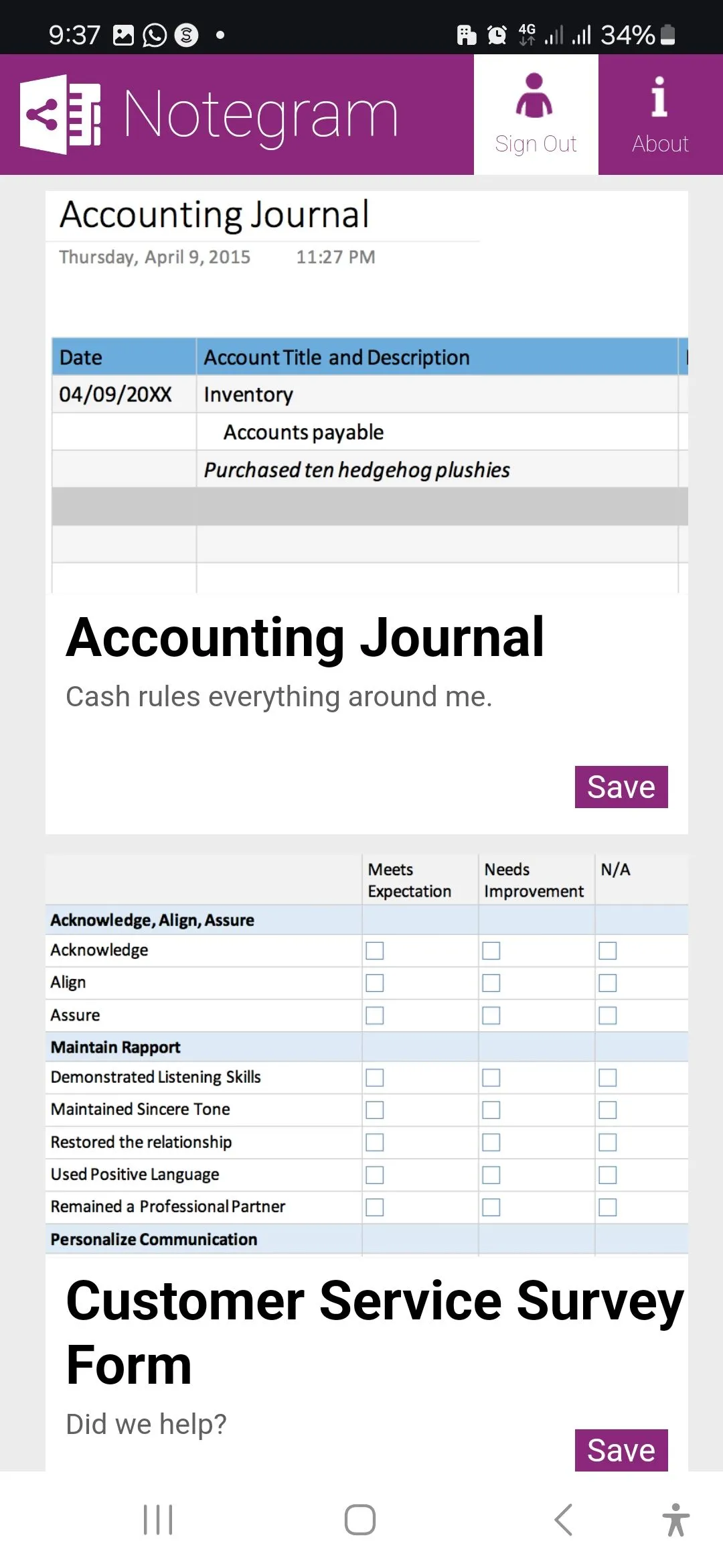 Giao diện Notegram hiển thị thư viện template OneNote miễn phí, dễ cài đặt