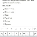 Giao diện Notion với danh sách mua sắm, minh họa khả năng quản lý mục tiêu cá nhân