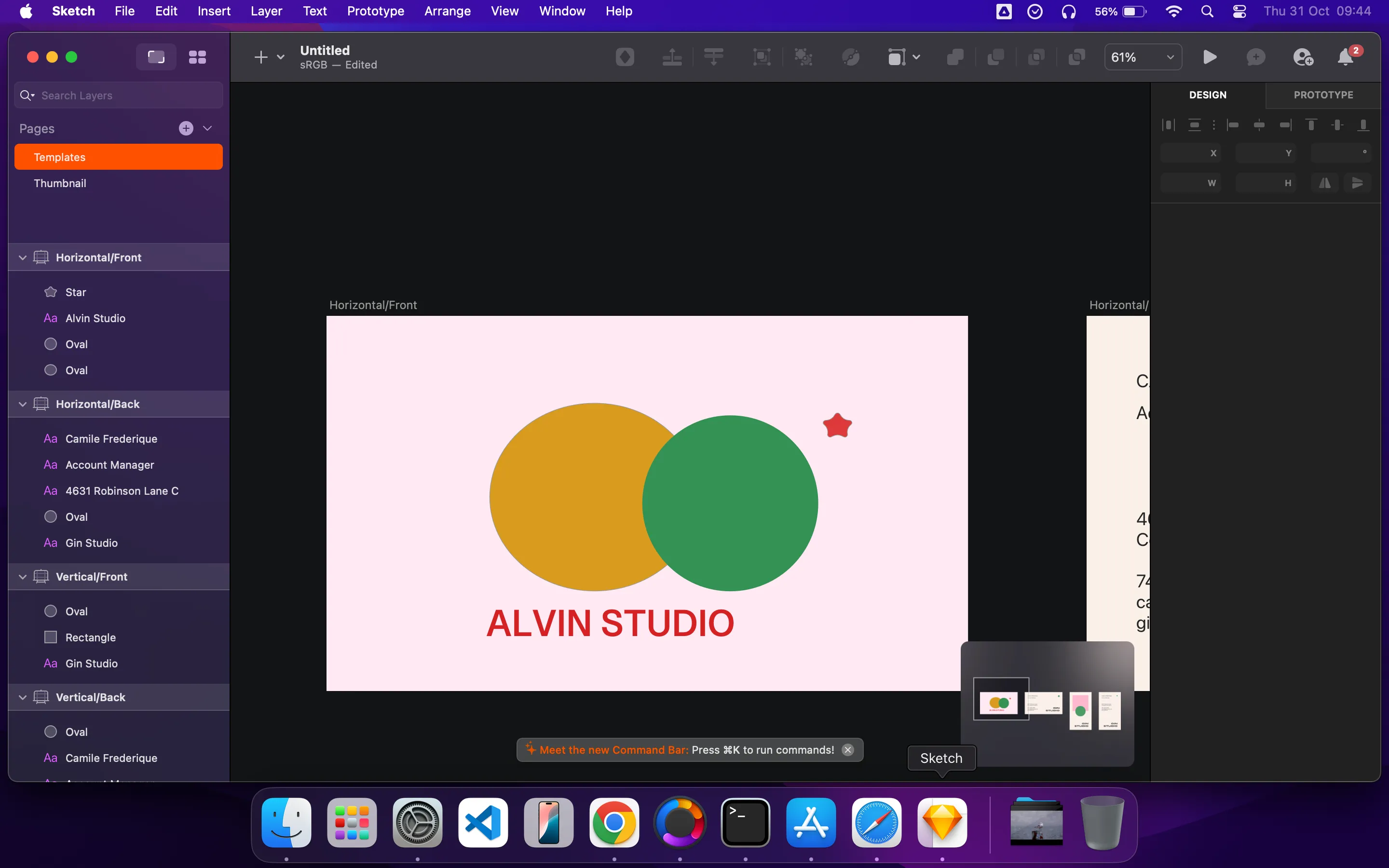 Giao diện phần mềm Sketch trên macOS, thể hiện quá trình thiết kế giao diện người dùng