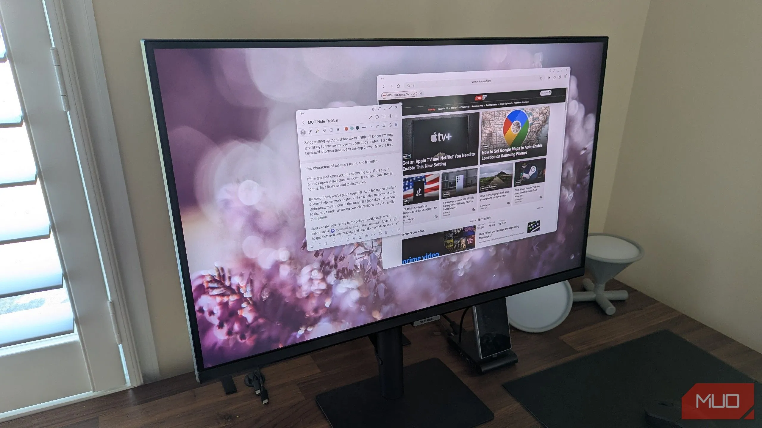 Giao diện Samsung DeX trên màn hình ngoài, biến điện thoại Samsung thành máy tính để bàn tiện lợi