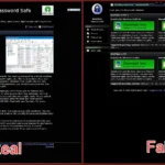 Giao diện so sánh website KeePass chính thức và các trang web giả mạo phân phối phần mềm quản lý mật khẩu lừa đảo