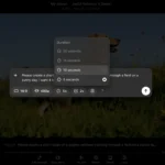 Giao diện Sora hiển thị tùy chọn điều chỉnh thời lượng video, giúp người dùng lựa chọn giữa 5 và 10 giây để tiết kiệm credit