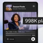 Giao diện Spotify hiển thị chỉ số lượt phát podcast