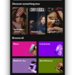 Giao diện tab Tìm kiếm trên ứng dụng Spotify trên iPhone