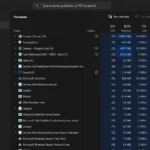 Giao diện Task Manager trên Windows hiển thị mức tiêu thụ năng lượng và xu hướng sử dụng pin của các ứng dụng