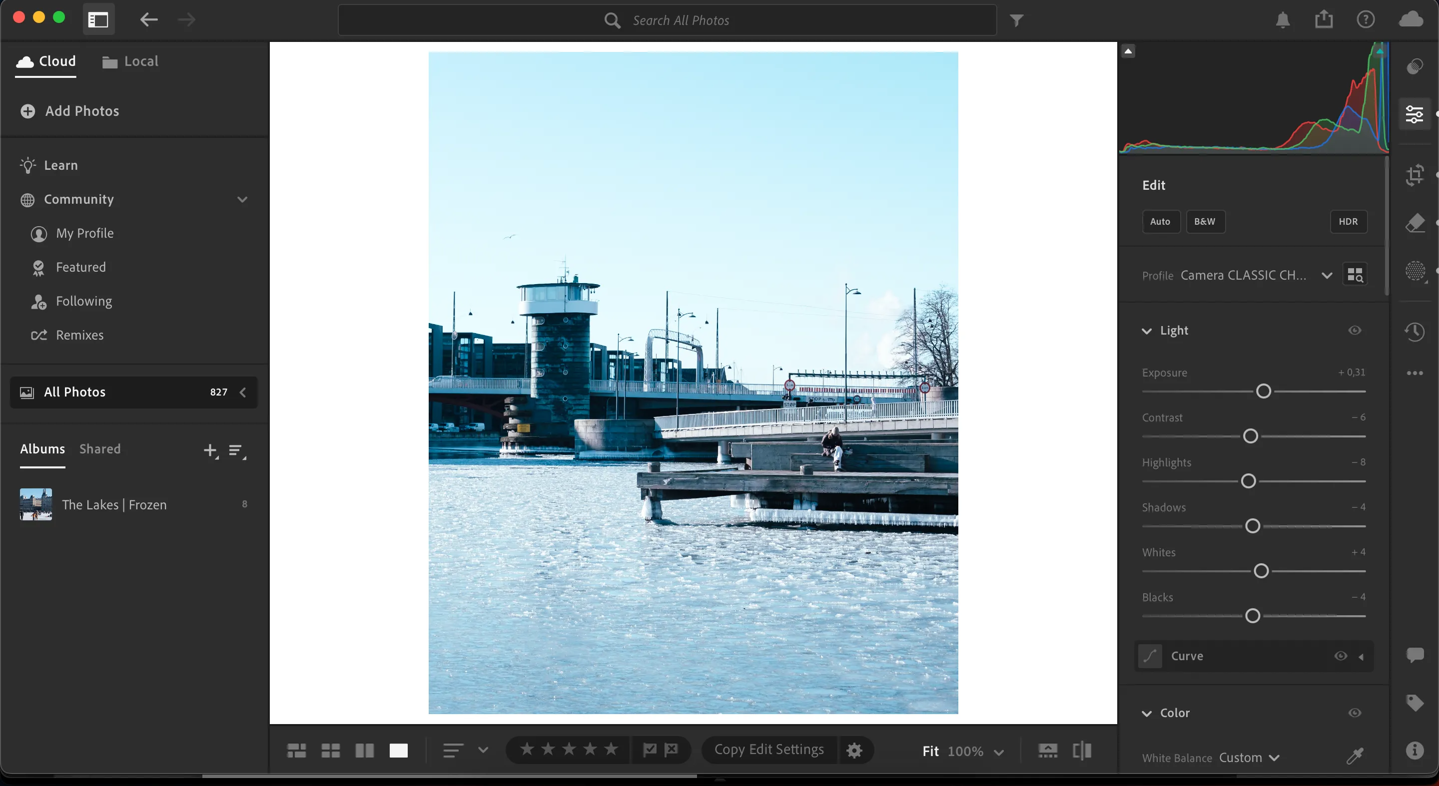Giao diện thân thiện và dễ điều hướng của Lightroom CC