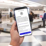 Giao diện tích hợp AirTag trong ứng dụng United Airlines, hiển thị vị trí hành lý