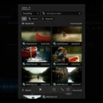 Giao diện tìm kiếm thông minh bằng AI trong Adobe Premiere Pro beta, cho phép lọc kết quả theo từ khóa