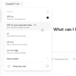 Giao diện tính năng ChatGPT Tasks trên ChatGPT cho phép người dùng lên lịch và quản lý công việc trực tiếp