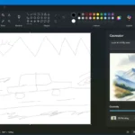 Giao diện tính năng Cocreator trong Microsoft Paint đang biến một phác thảo cơ bản thành hình ảnh chi tiết