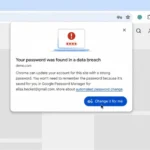 Giao diện tính năng tự động thay đổi mật khẩu yếu trong Google Chrome