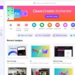 Giao diện trang chủ Canva khi đăng nhập, hiển thị các tùy chọn thiết kế và dự án đã lưu.