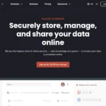 Giao diện trang chủ Mega Cloud Storage với thiết kế hiện đại và thông tin nổi bật về quyền riêng tư