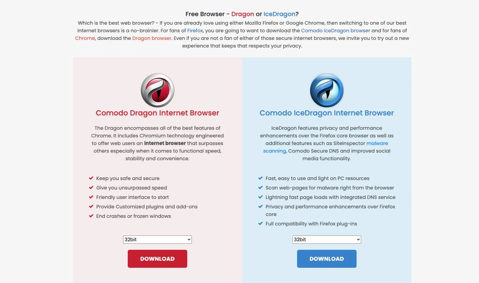 Giao diện trang chủ trình duyệt Comodo Internet Browser