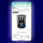 Giao diện ứng dụng Amazon hiển thị tính năng "Nghe điểm nổi bật" (Hear the highlights) cung cấp tóm tắt âm thanh AI cho sản phẩm.