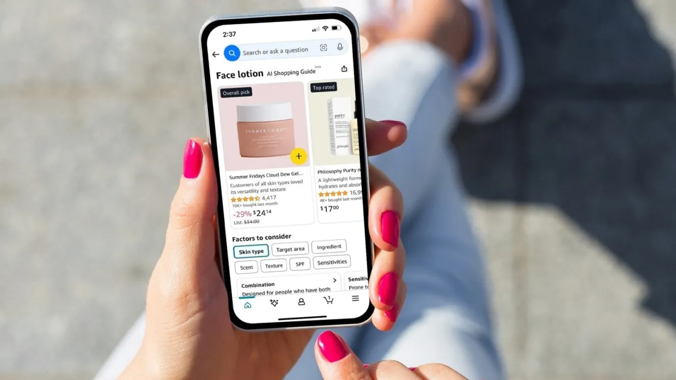 Giao diện ứng dụng mua sắm Amazon, gợi ý cẩn trọng khi xem xét giá sản phẩm