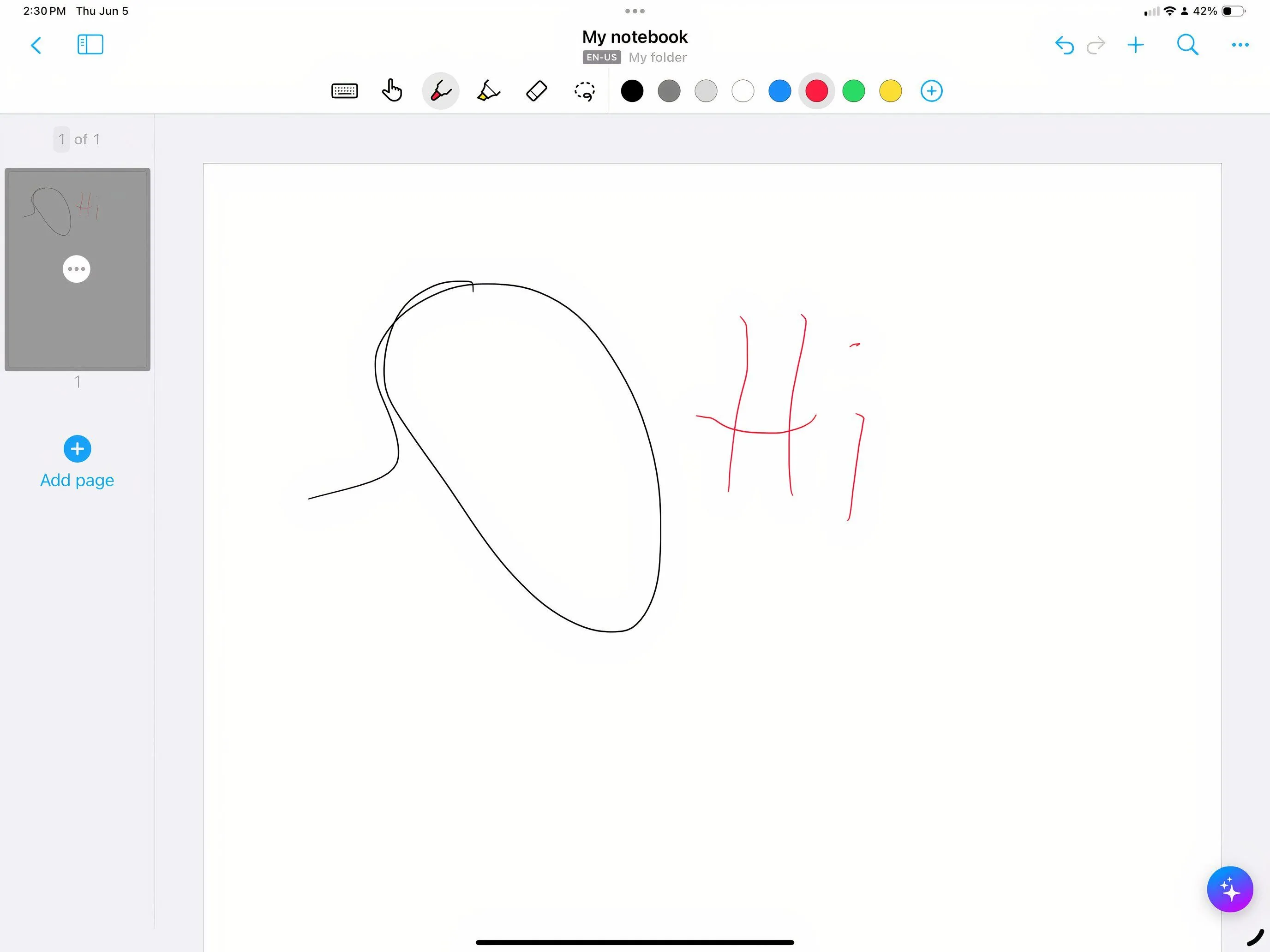 Giao diện ứng dụng Nebo trên iPad với chức năng chuyển đổi chữ viết tay