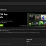 Giao diện ứng dụng Nvidia hiển thị tùy chọn cập nhật driver mới nhất để tối ưu hiệu suất card đồ họa