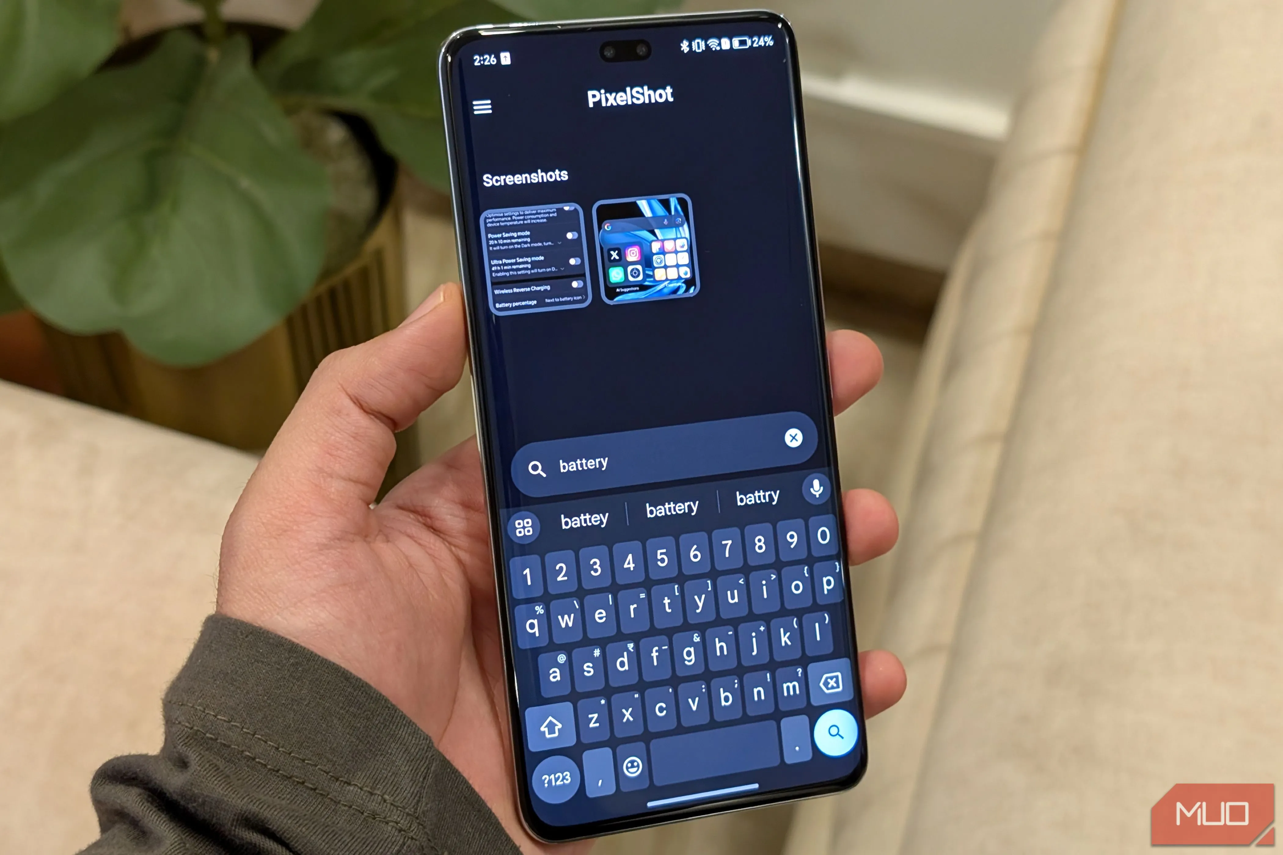 Giao diện ứng dụng PixelShot tìm kiếm thông tin pin từ ảnh chụp màn hình