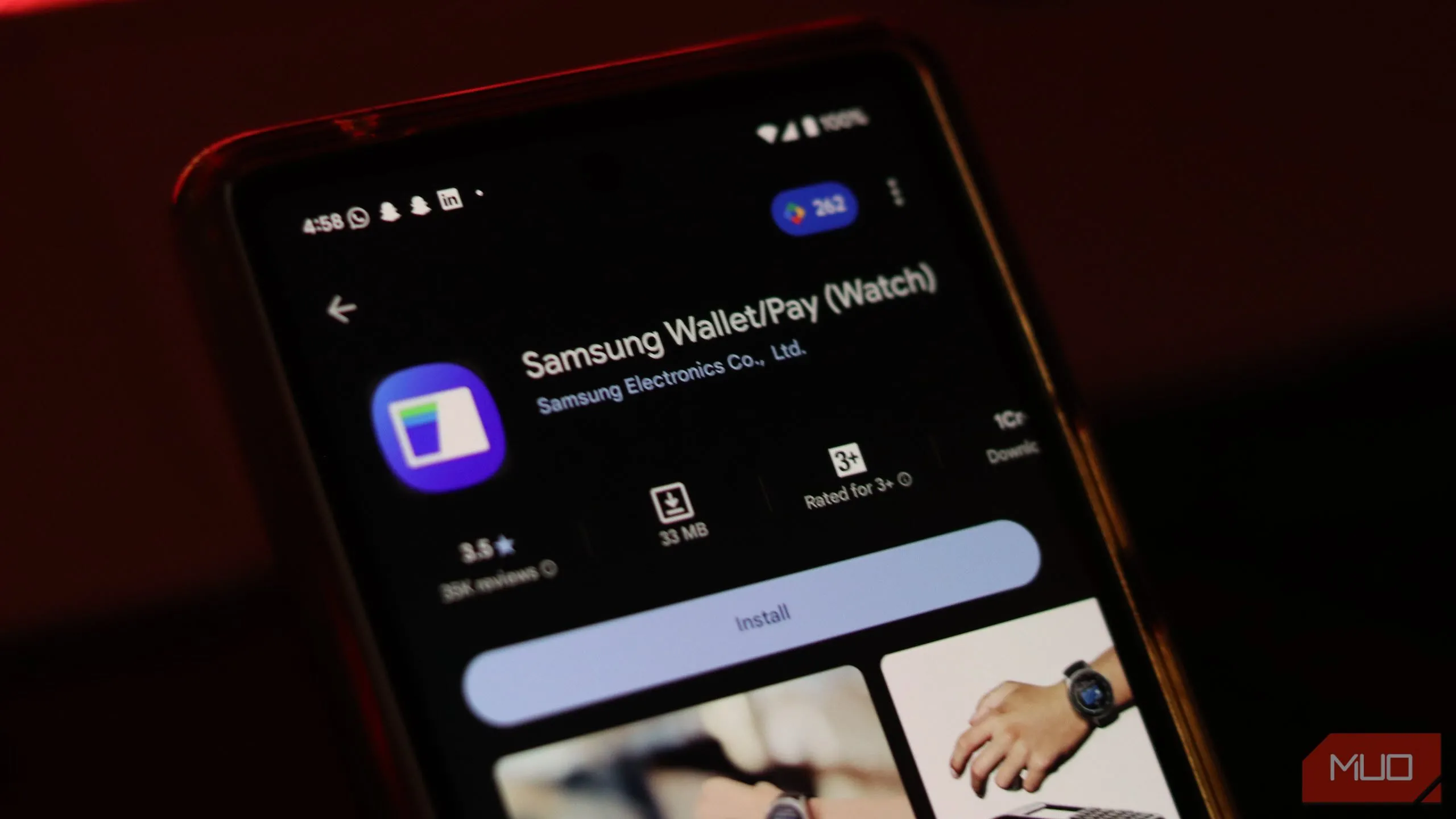 Giao diện ứng dụng Samsung Wallet trên điện thoại Android, minh họa tính năng thanh toán không tiếp xúc.