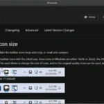 Giao diện ứng dụng Windhawk hiển thị trang chi tiết của mod điều chỉnh chiều cao thanh Taskbar và kích thước biểu tượng ứng dụng trên Windows 11.