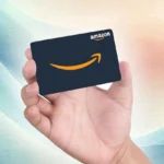 hand holding amazon gift card