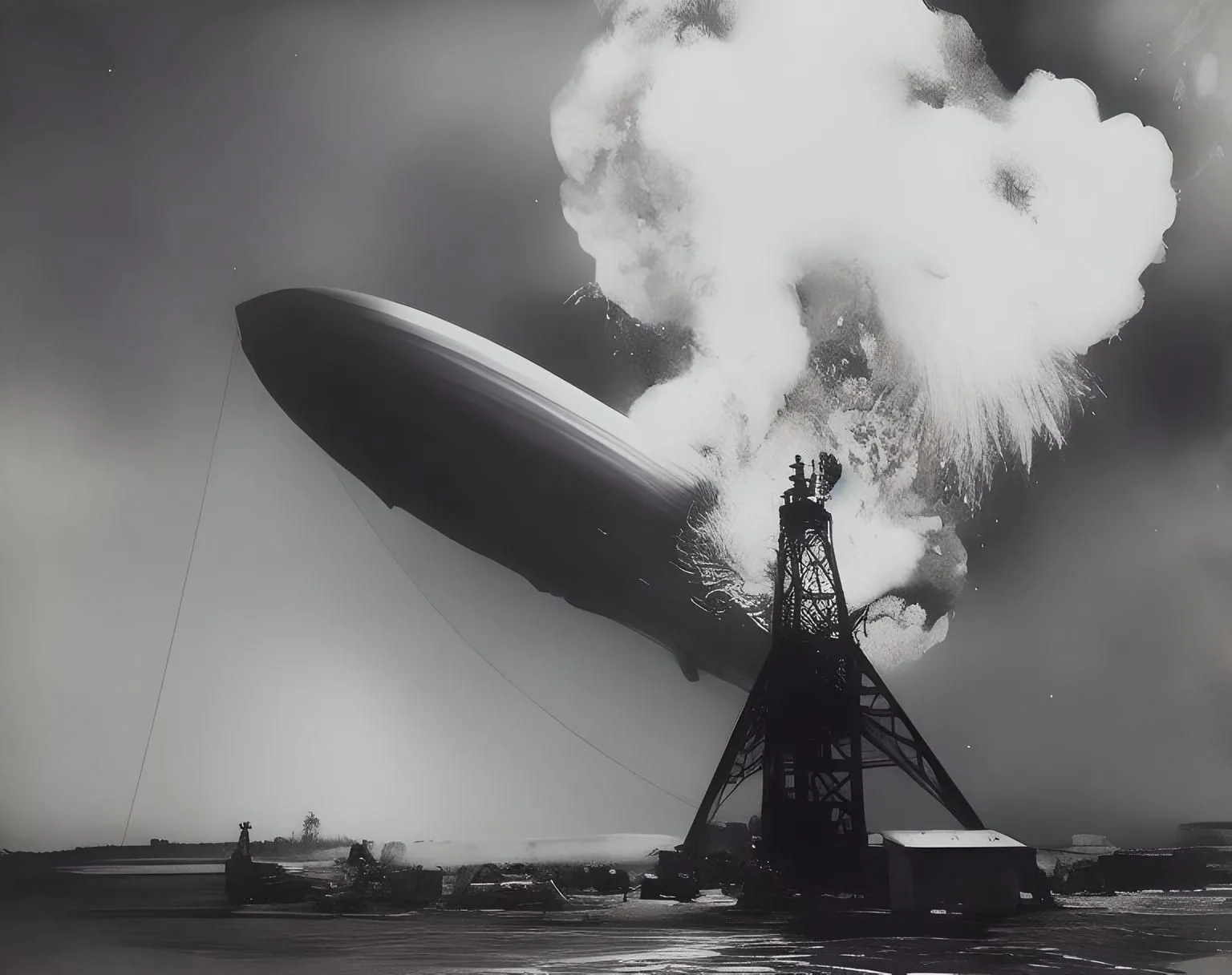 Hình ảnh do AI tạo ra tái hiện Thảm Họa Hindenburg.