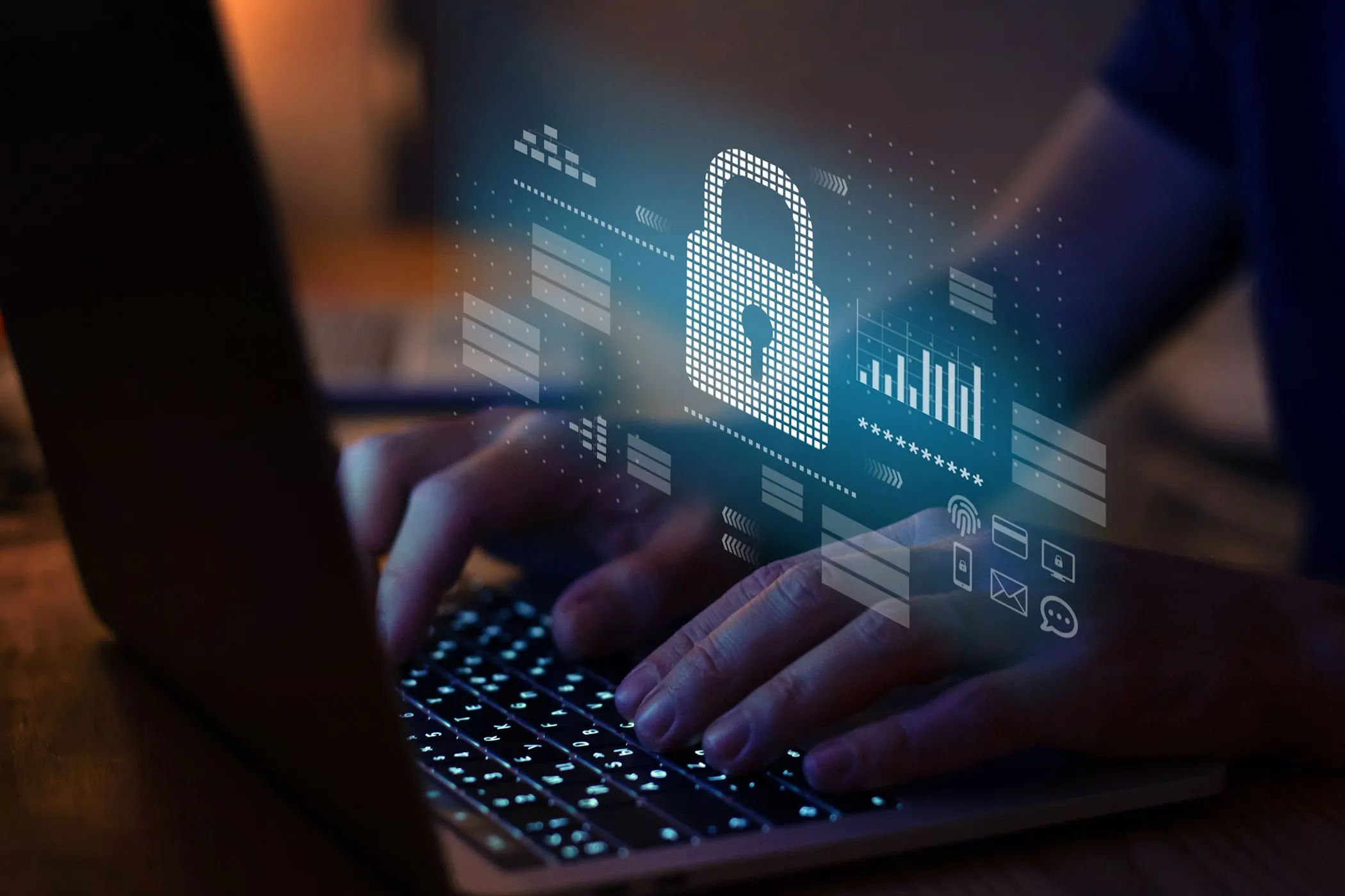 Hình ảnh laptop và cụm từ 'do not track' ám chỉ việc theo dõi trình duyệt.