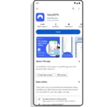 Hình ảnh minh họa trang thông tin ứng dụng VPN có huy hiệu "Đã xác minh" trên Google Play