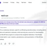 Hình ảnh mô tả chi tiết miền độc hại WP3.XYZ, thủ phạm trong chiến dịch tấn công WordPress được c/side phát hiện
