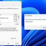Hộp thoại Disk Cleanup hiển thị các loại tệp tin có thể xóa để giải phóng dung lượng ổ đĩa