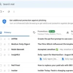Hộp thư đến Gmail với nhiều email chưa đọc, thể hiện sự quá tải email