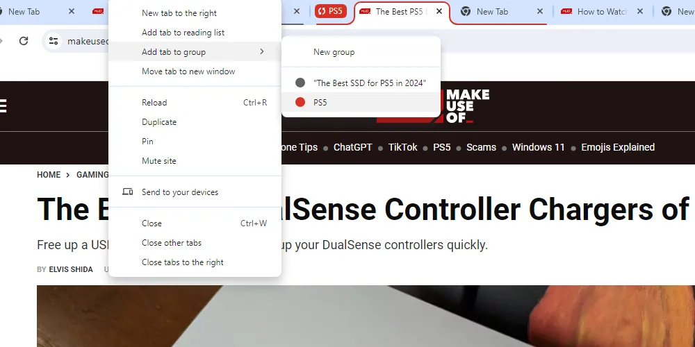 Hướng dẫn cách thêm tab mới vào một nhóm tab hiện có trong trình duyệt Google Chrome