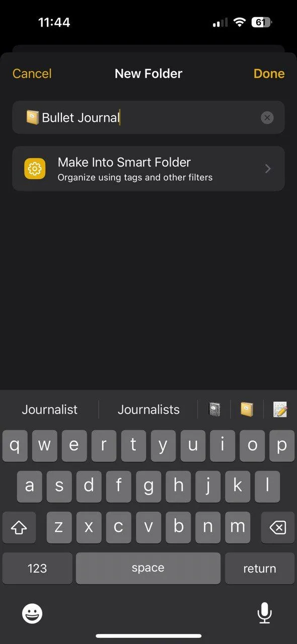 Hướng dẫn tạo thư mục Bullet Journal trong ứng dụng Apple Notes