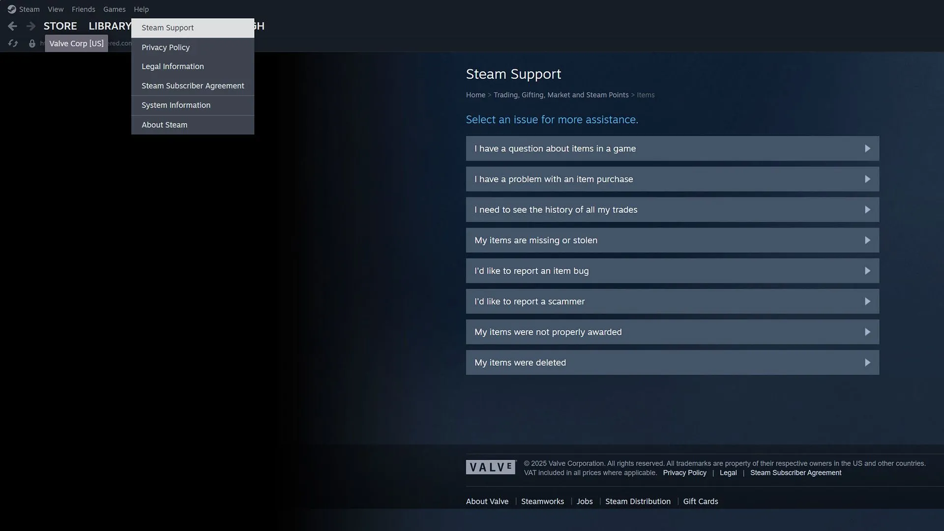 Hướng dẫn truy cập hỗ trợ Steam cho các giao dịch thị trường Cộng đồng