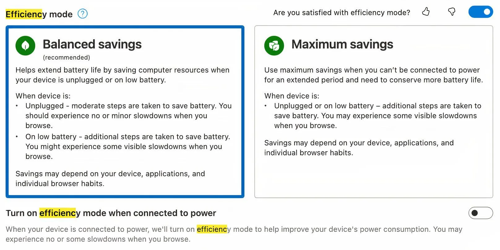 Kích hoạt Chế độ hiệu quả (Efficiency mode) trên trình duyệt Microsoft Edge