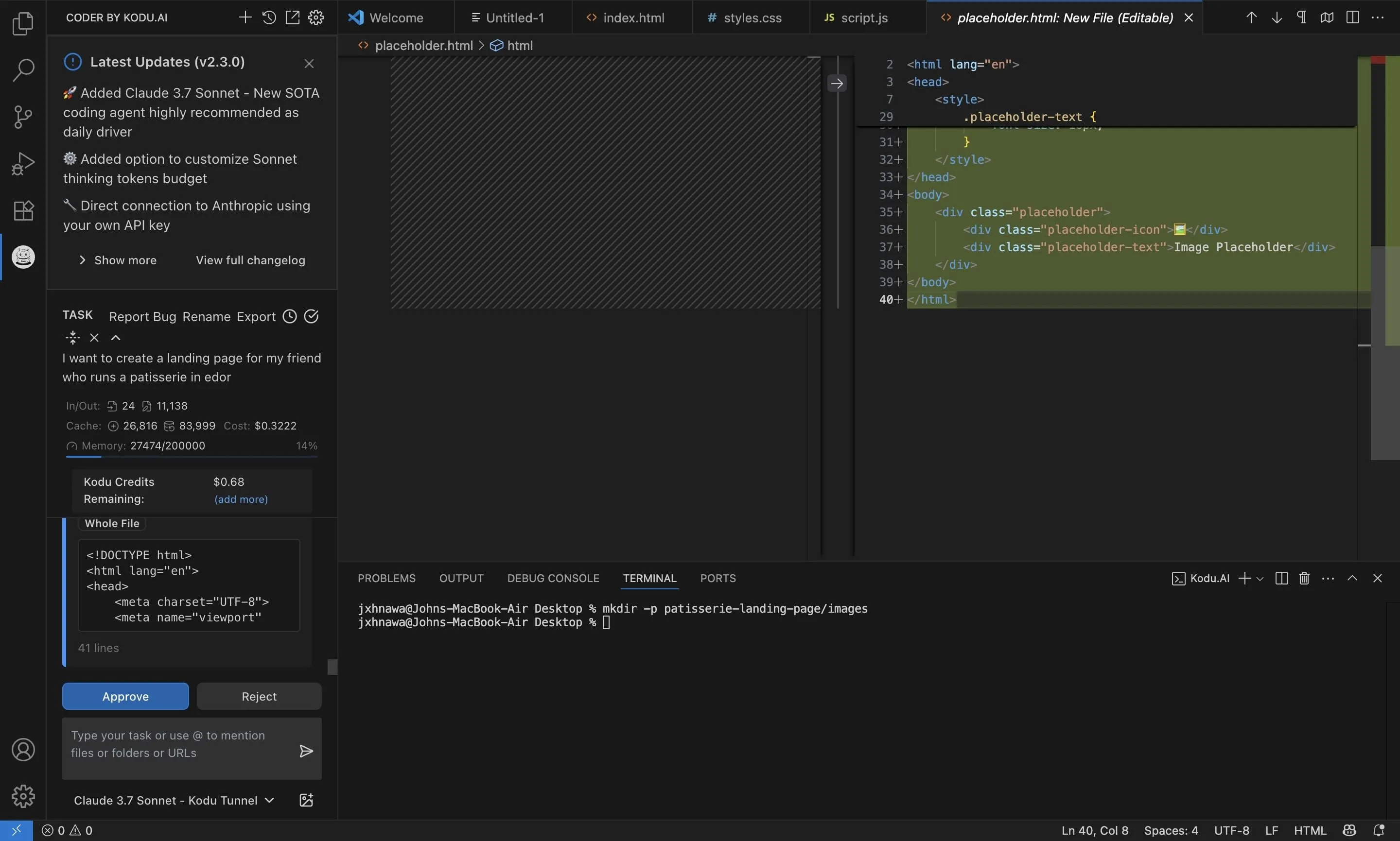 Kodu AI hoạt động trong môi trường VS Code