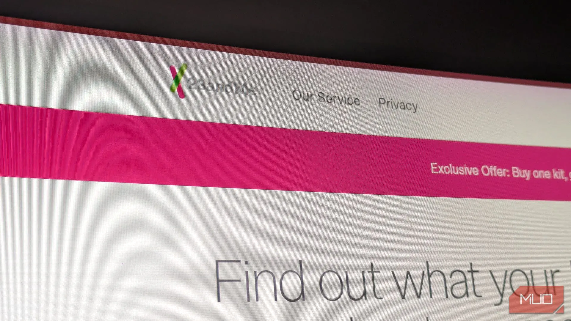 Logo của 23andMe, công ty xét nghiệm di truyền bị phạt vì rò rỉ dữ liệu khách hàng.