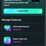 Lợi ích của Super Duolingo với trái tim không giới hạn, không quảng cáo, thử thách huyền thoại miễn phí và biểu tượng ứng dụng đặc biệt