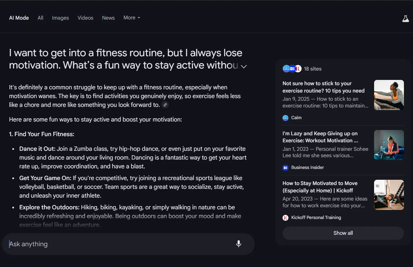 Lời khuyên cá nhân từ Google AI Mode, cân nhắc và không áp đặt