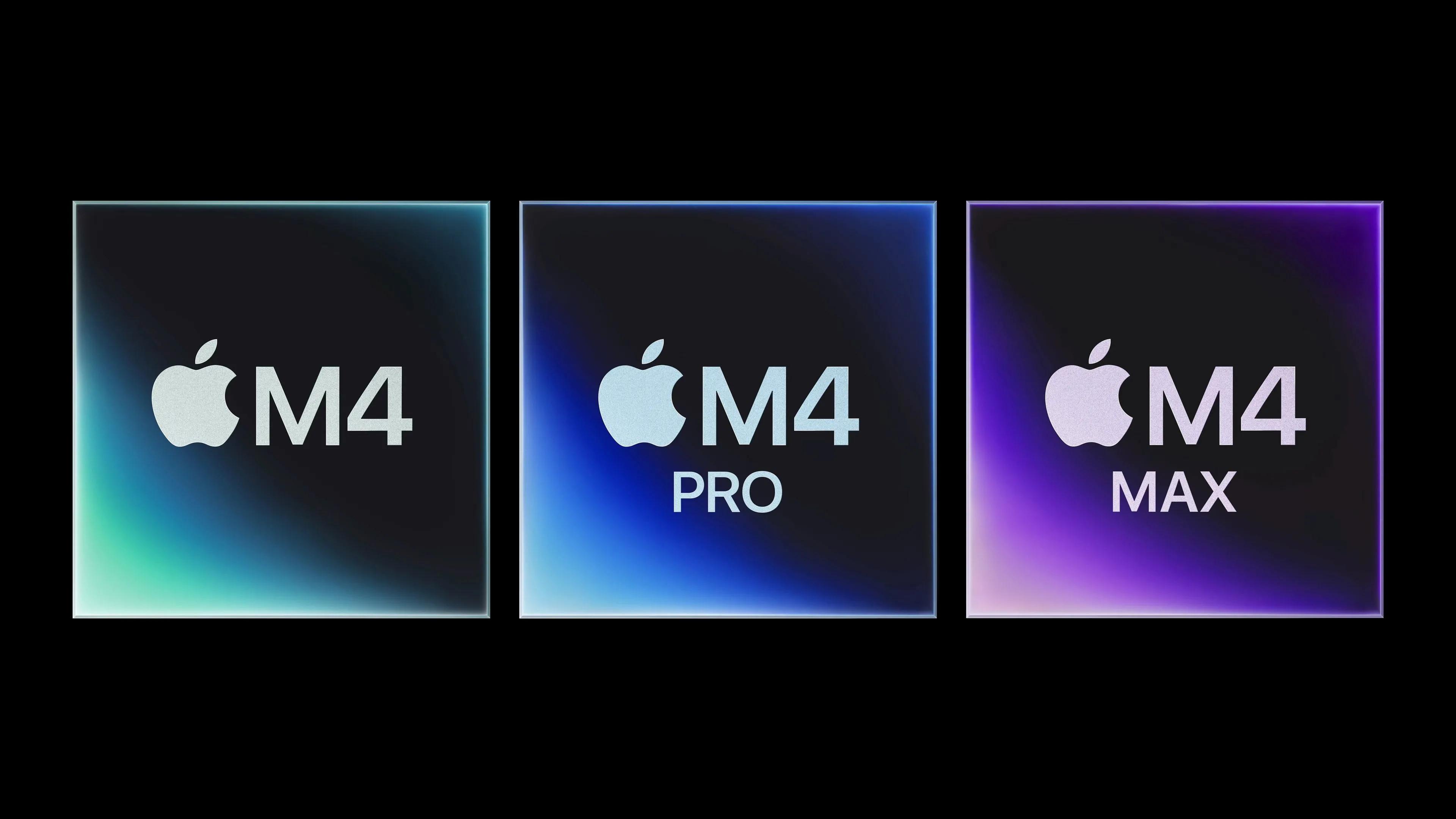 M4, M4 Pro, và M4 Max đặt cạnh nhau