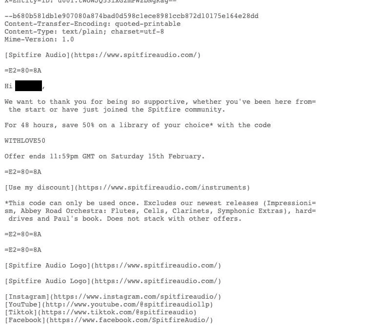 Mã nguồn HTML của một email hợp lệ