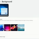 Màn hình Cài đặt hình nền trên Windows 11, minh họa cách chọn hình nền Windows 10.