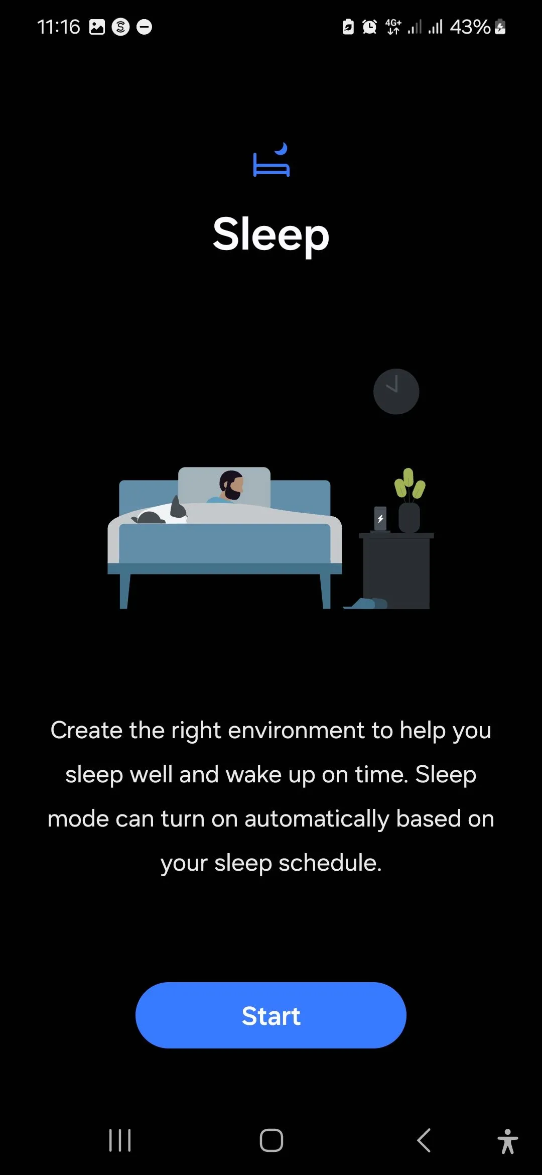 Màn hình cấu hình Chế độ Ngủ (Sleep Mode) trong ứng dụng Samsung Modes & Routines