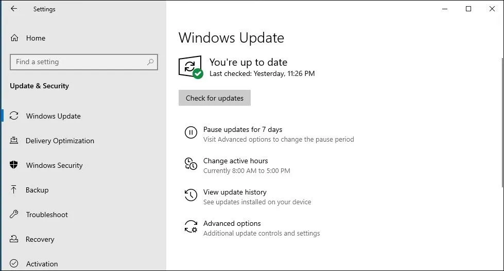 Màn hình &quot;Check for updates&quot; trên Windows 10, sắp ngừng nhận các bản cập nhật bảo mật miễn phí